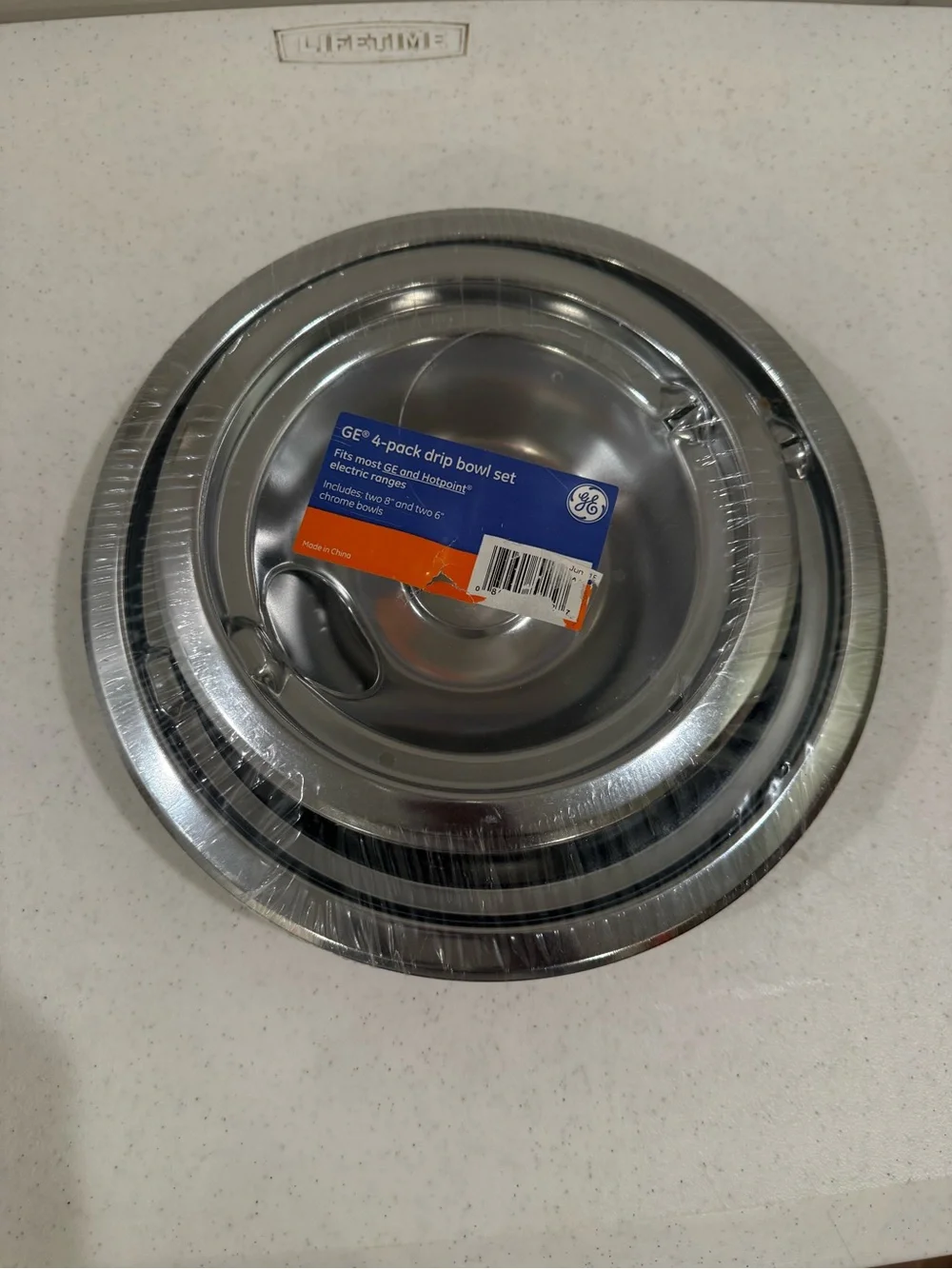 NEW GE 4-Piece Stainless Steel Drip Bowl Set